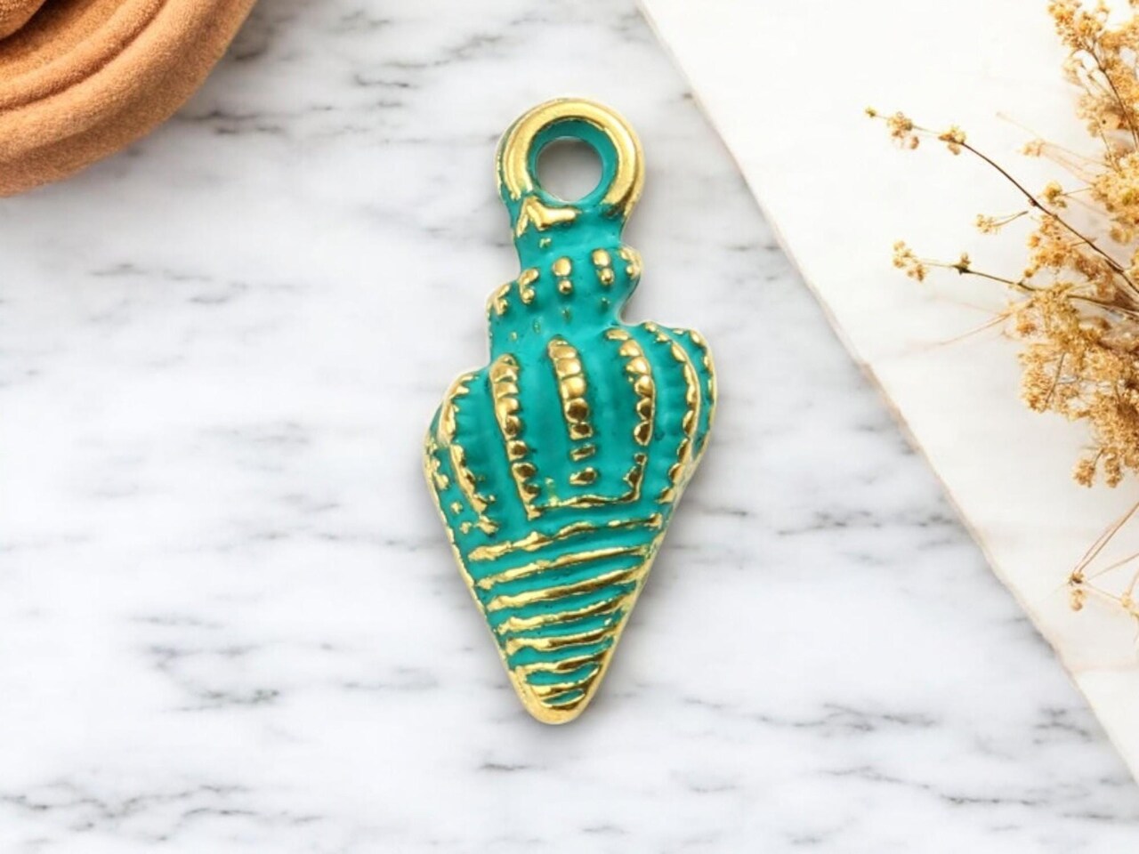 19x8mm Gold Plated Enamel Conch Shell Charms - Choose Your Color